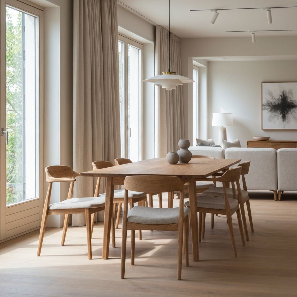 Interior de sala con muebles de madera